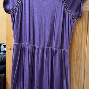 Purple Short Sleeve Dress